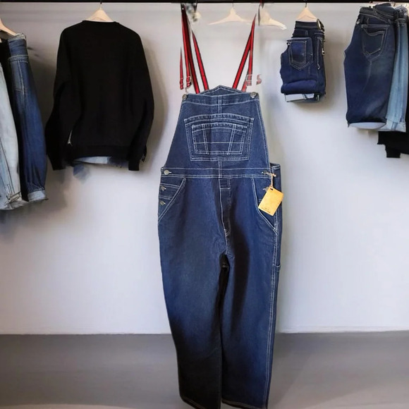 NWT Women's Comfortable Stretch Casual Jumpsuit Denim Pants Overalls - Picture 3 of 5